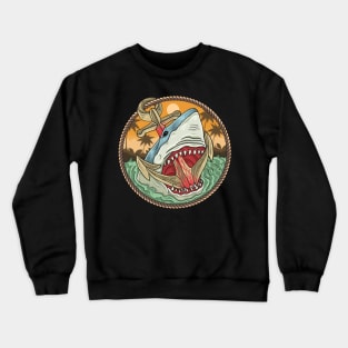 Shark Eating An Anchor In The Ocean Crewneck Sweatshirt